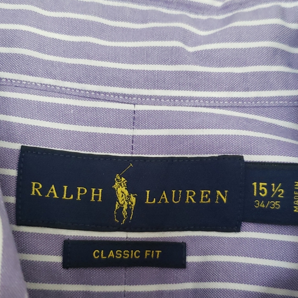Ralph Lauren Purple Stripped Button Down - Picture 2 of 2